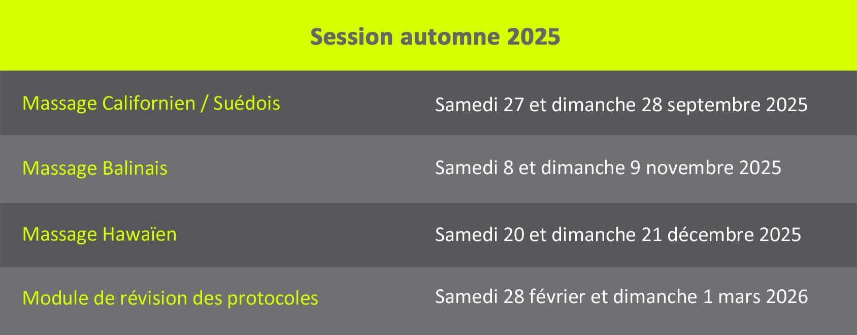 Session automne 2025 Session automne 2025
